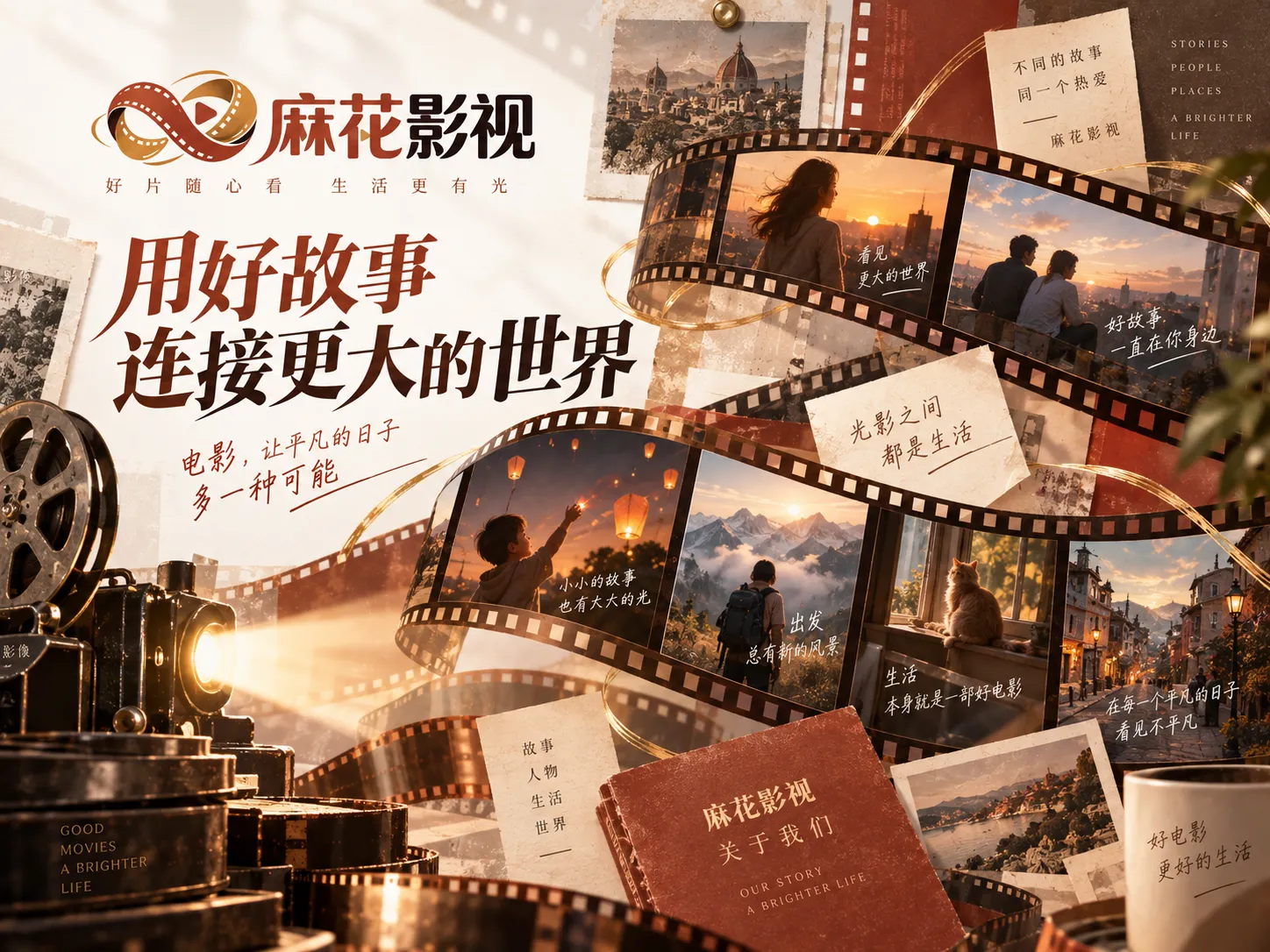 麻花影视站点与影视浏览主题画面