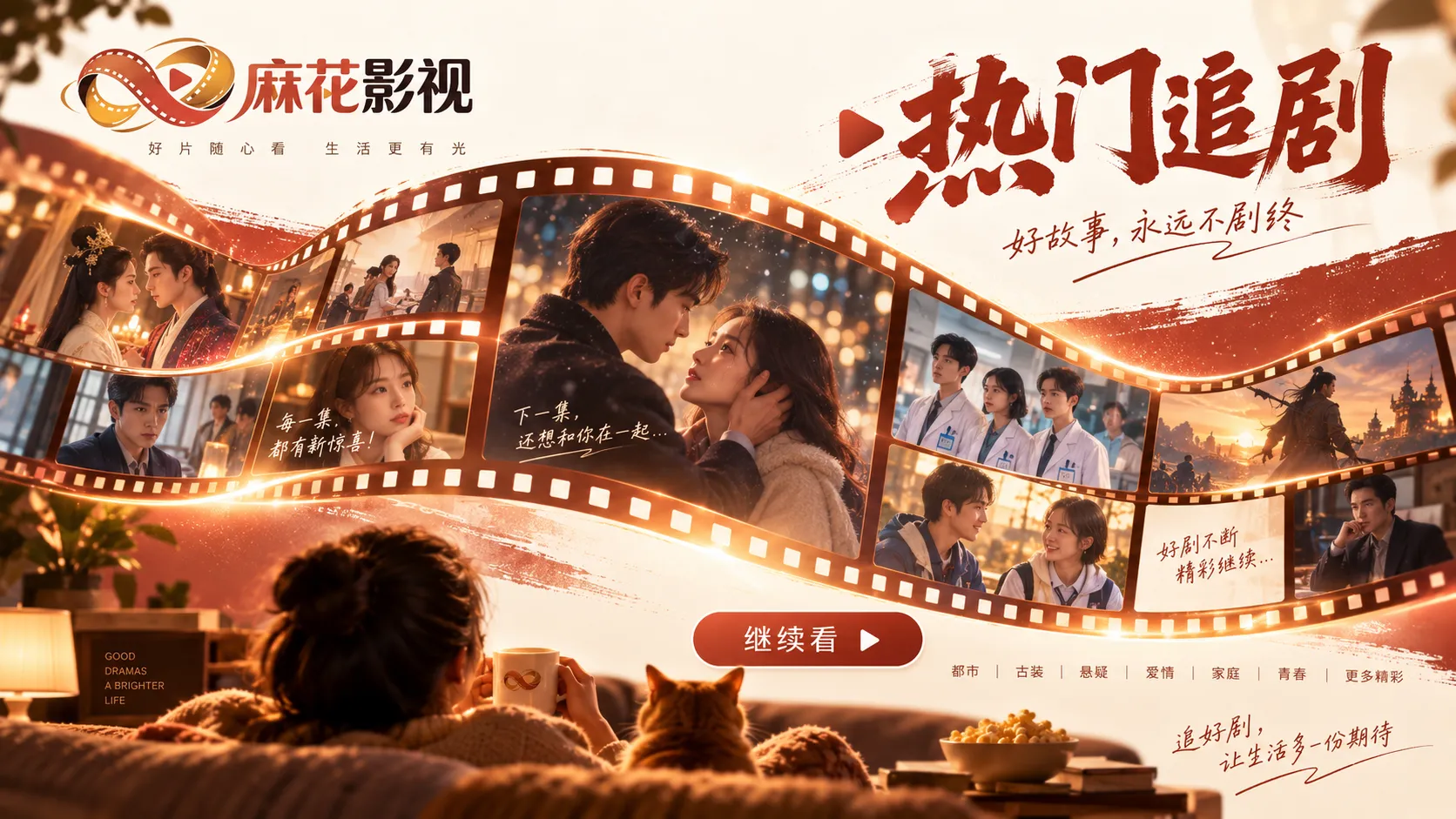 古装人物与山河意象主题画面