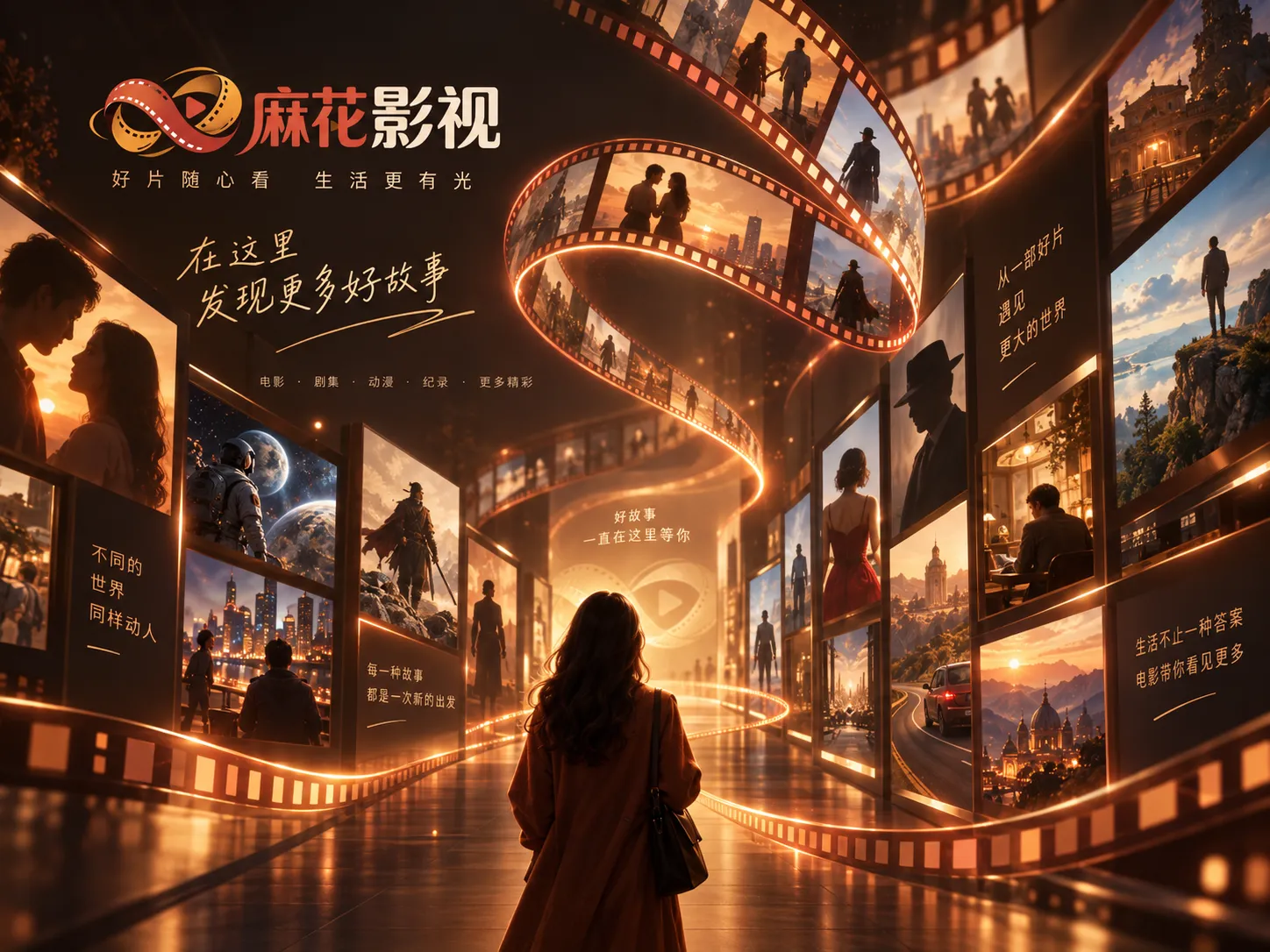 城市夜景与人物关系主题画面